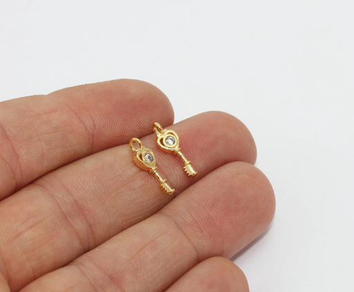 Shiny Gold Key Charm