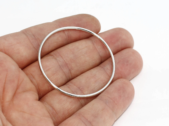 44 mm Rodyum Kaplamalı Kapalı Halka, Yuvarlak Bağlantı Parçası, Alaşım CHK151-5