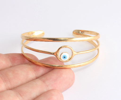Shiny Gold Evil Eye Bracelets