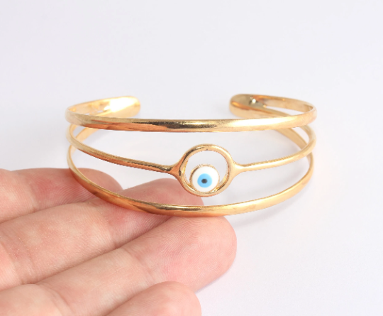 Shiny Gold Evil Eye Bracelets