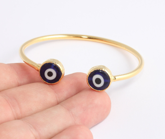 Shiny Gold Evil Eye Bracelets