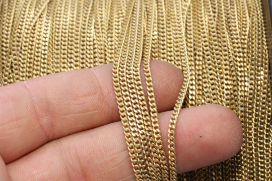 Raw Brass Chains Tiny Brass Chains