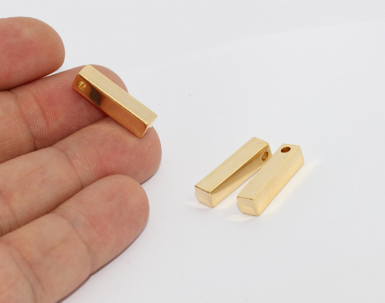 5x20mm 24k Shiny Gold Bar, Long Square Bar,Rectangle bar MTE769