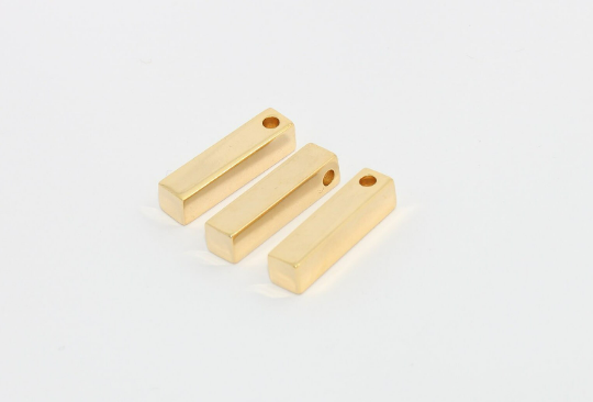 5x20mm 24k Shiny Gold Bar, Long Square Bar,Rectangle bar MTE769