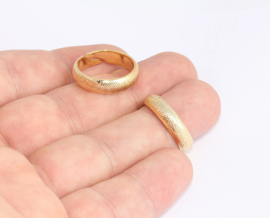 17-18 mm 24 Ayar Parlak Altın Yılan Yüzükler, Altın Çizgili Yüzükler, SLM979