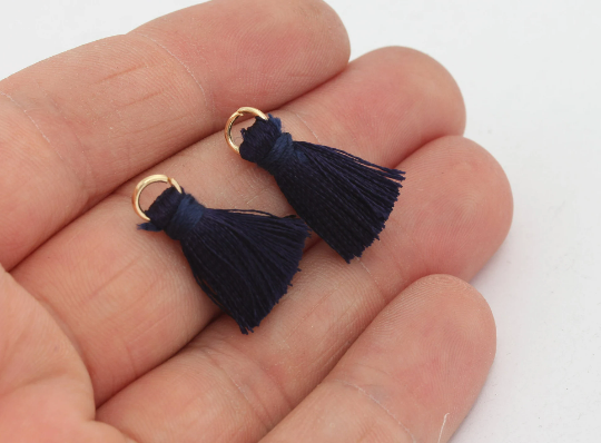 Navyblue tassels, Mini Tassels, 2,5cm , Short Thread Cotton, XSL3