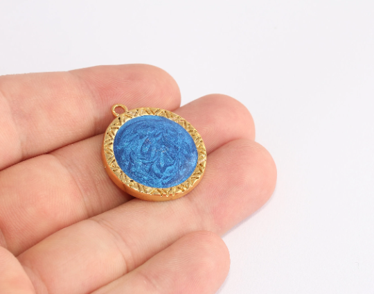28x30mm 24 Ayar Parlak Altın Madalyon, Güneş Kolye SLM817