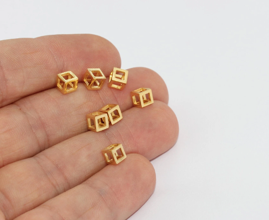 5 mm 24 Ayar Parlak Altın Küp Takılar, Küp Kolye, MTE1359