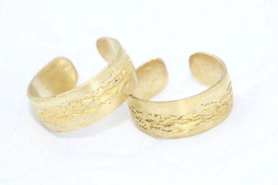Raw Brass Adjustable Ring Setting - 16-17mm Chevron Ring