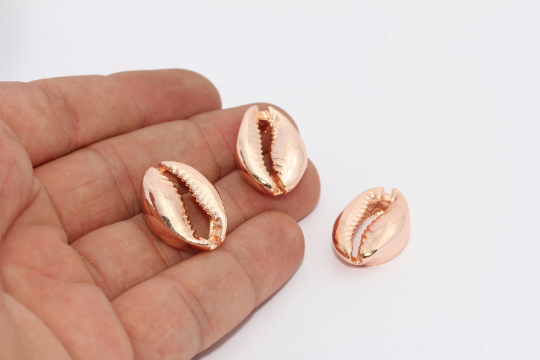 17x25mm Gül Altın Kaburga, Kaburga Takıları, Deniz Kabuğu, MTE678