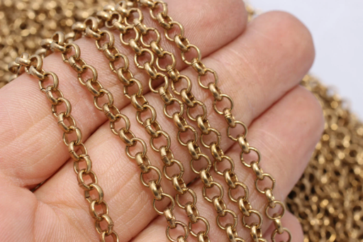 Raw Brass Rolo Chain