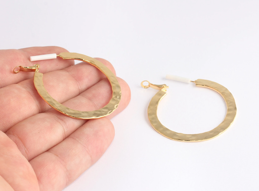 Earrings, Hammered Hoops,