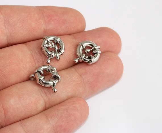 Rhodium Plated Spring Clasp