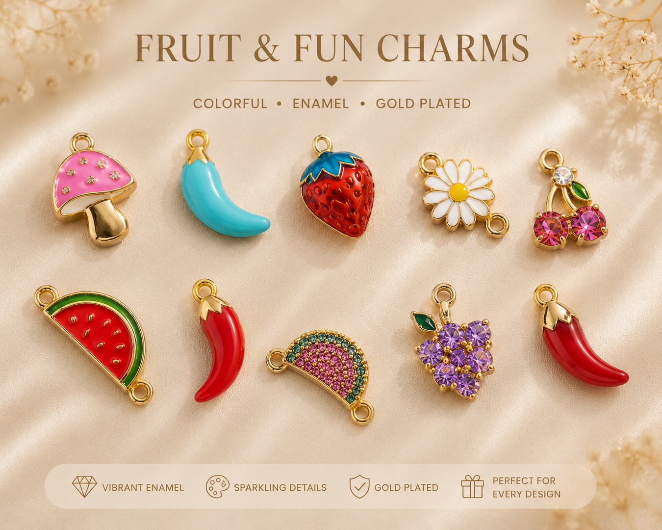 Enamel & Stone Charms
