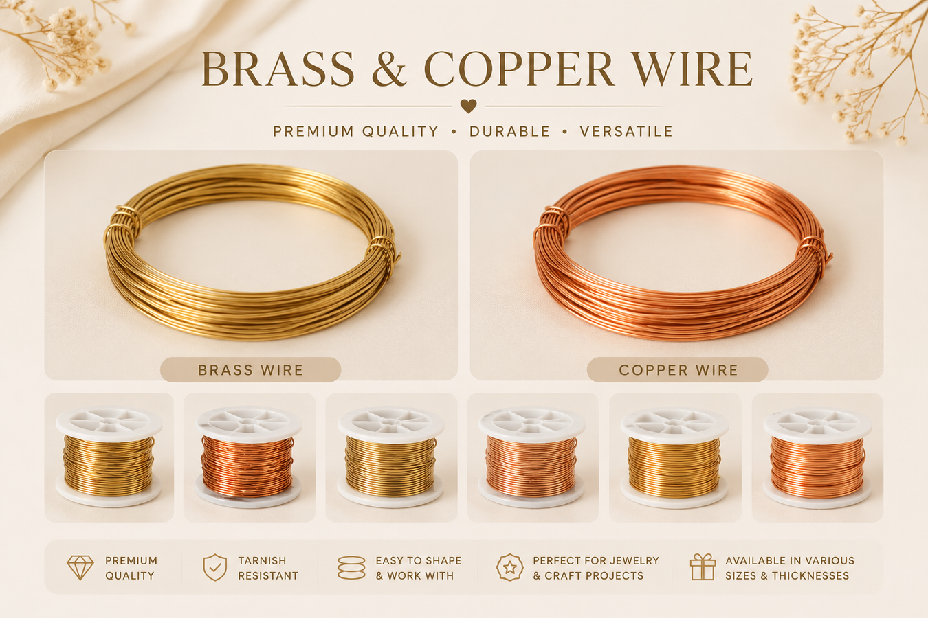 Brass & Copper Jewelry Wire
