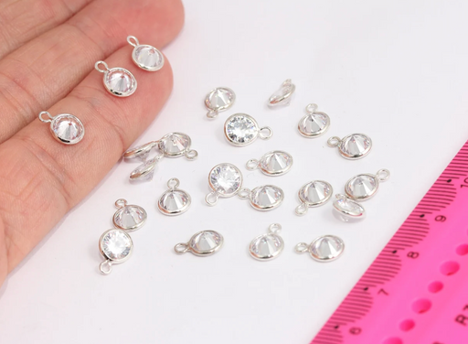 Rhodium Plated Cz Pendant