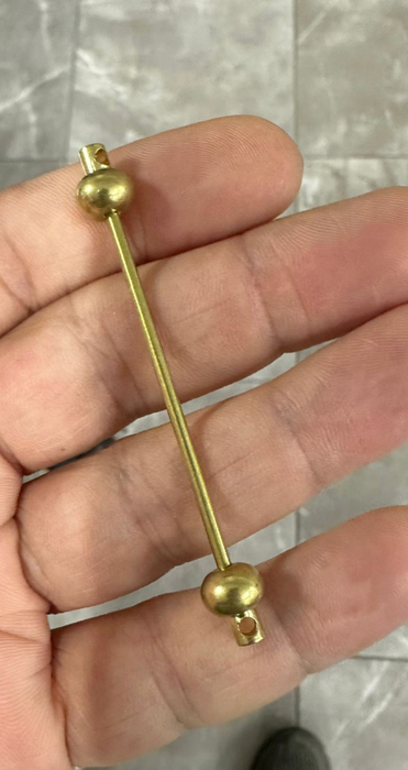 Barra con targhetta in ottone grezzo da 8x40 mm, collana con barra, pendente, AE60