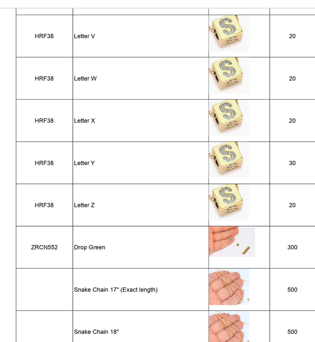 Reserved List for K.R