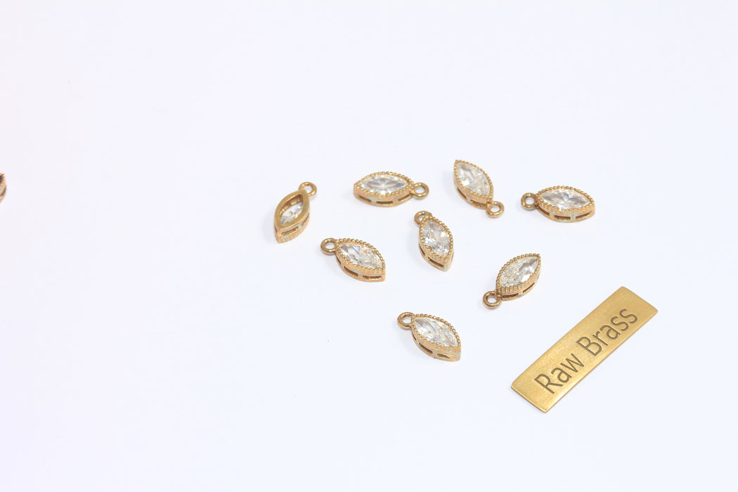 6x11mm CZ Açık Mavi Damla Kolye, Damla Kolye, Çerçeve Kristal Boncuklar, MLS1149