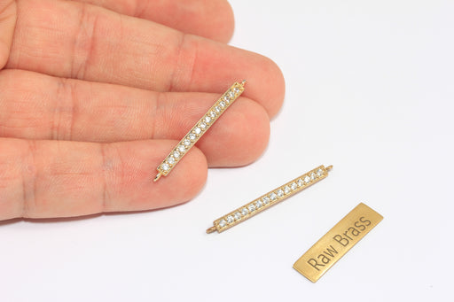 Brass CZ Bracelet Bar