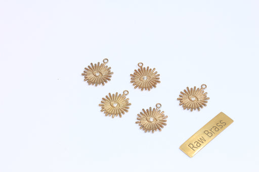 Brass CZ Sun Eye Charms