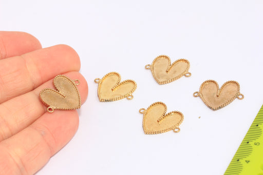 Brass Heart Charms
