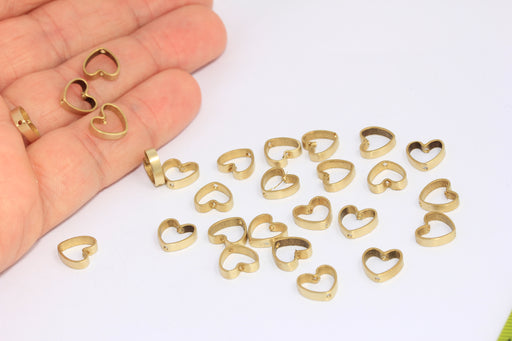 Brass Heart Charms