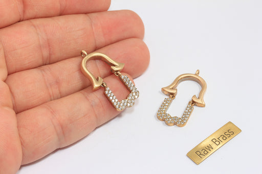 Brass CZ Fatima Hand Charm