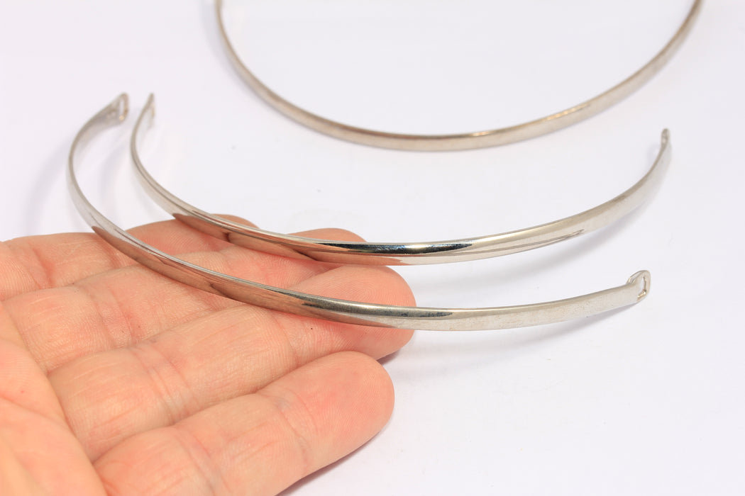 4x160mm Rhodium Plated Choker, Choker Band Settings, CHK70-2