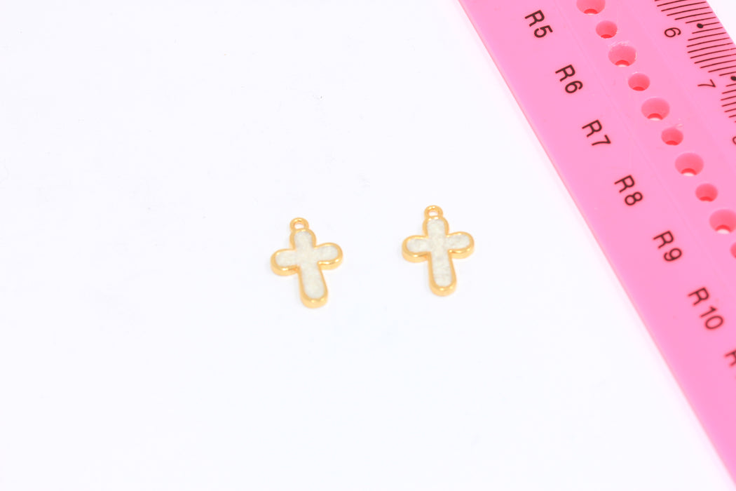  Mini Cross Drop Charms