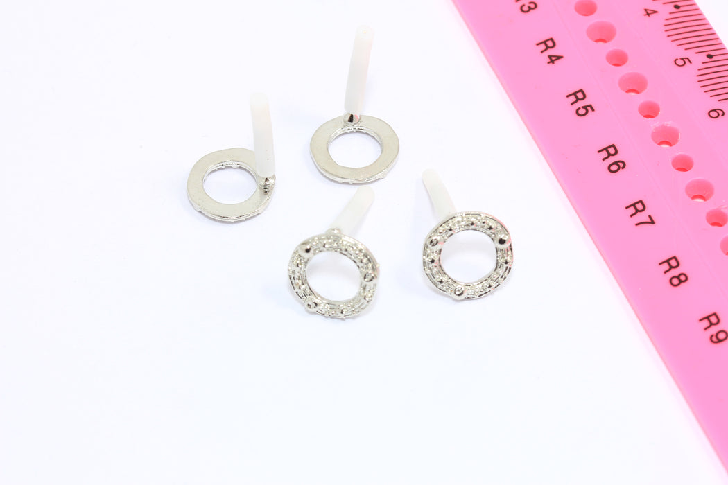  Minimalist Circle Earrings, Shell Earrings