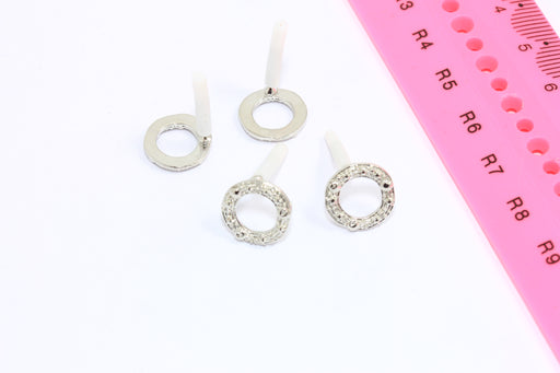  Minimalist Circle Earrings, Shell Earrings