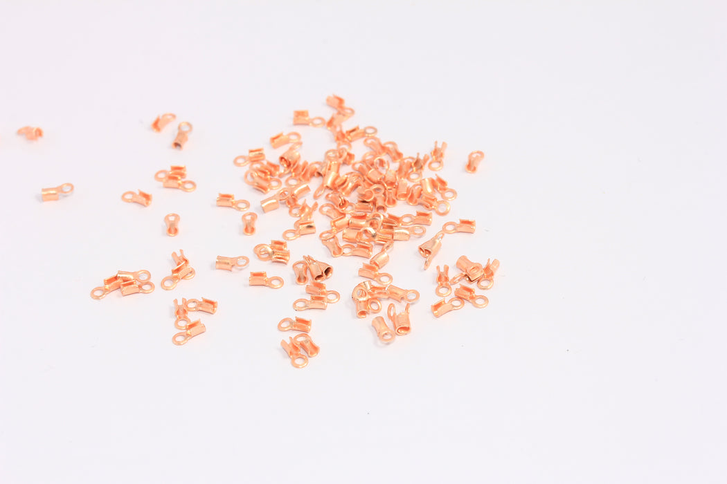 Rose Gold Plated Chain Crimp, Cable Chain Crimps, Fits 0,8mm, MTE1450