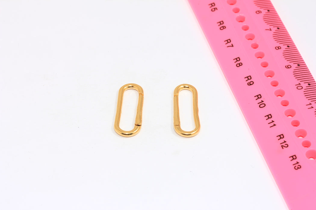 16x32mm 24 Ayar Parlak Altın Oval Vida Tokası, Açılır Oval Şekilli Vida Tokası, Kolye İçin Vida Tokası, MLS512