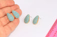 Micro Pave Turquoise Stone Teardrop Studs