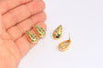 Green Stone Teardrop Studs