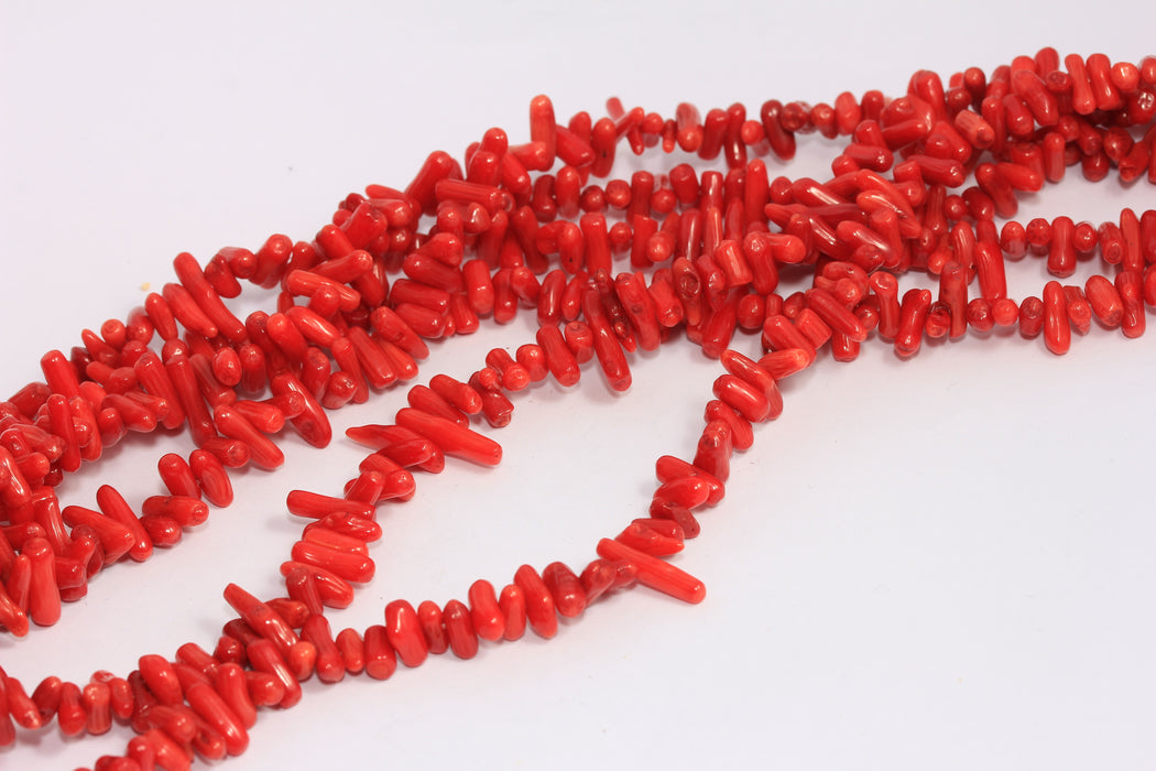 3x10mm Red Color Bead Strands, Coral Bamboo Beads, CHK505-1