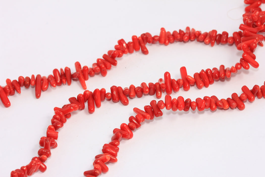 3x10mm Red Color Bead Strands, Coral Bamboo Beads, CHK505-1