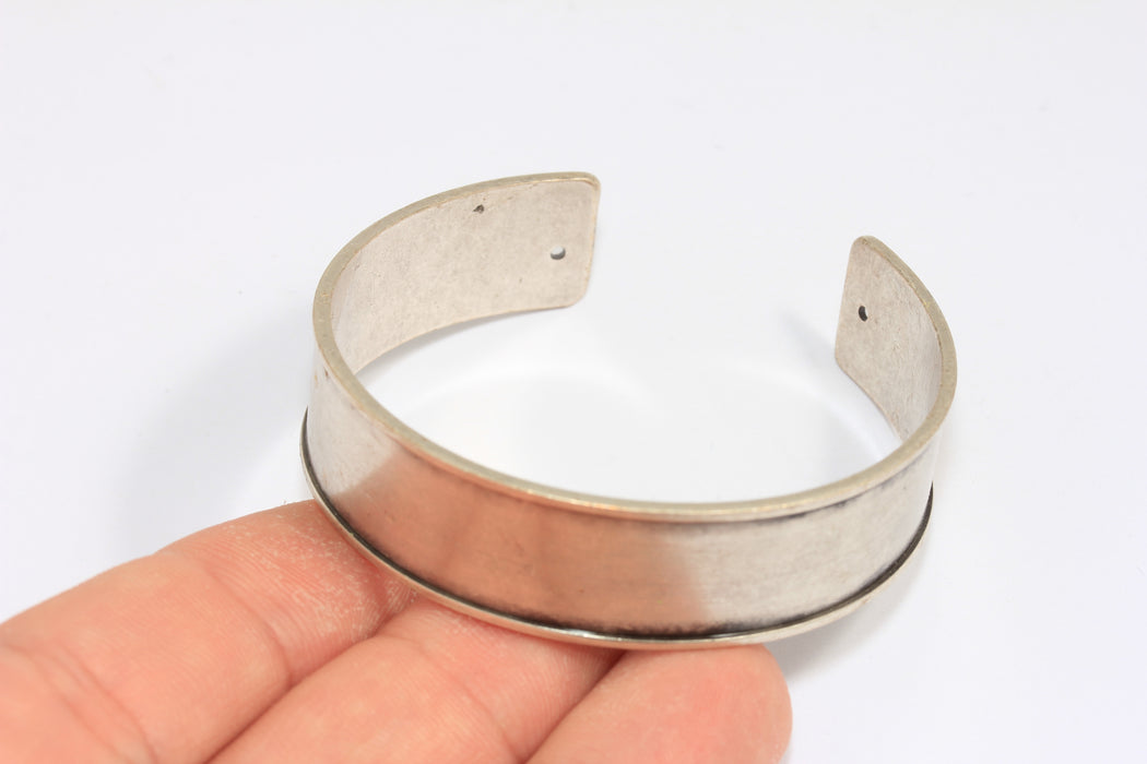 15mm Antique Silver Bracelet, Inlay Bracelet, Silver Cuff Bracelet, Channel Bracelet, Bracelet Bangle, CHK251-2