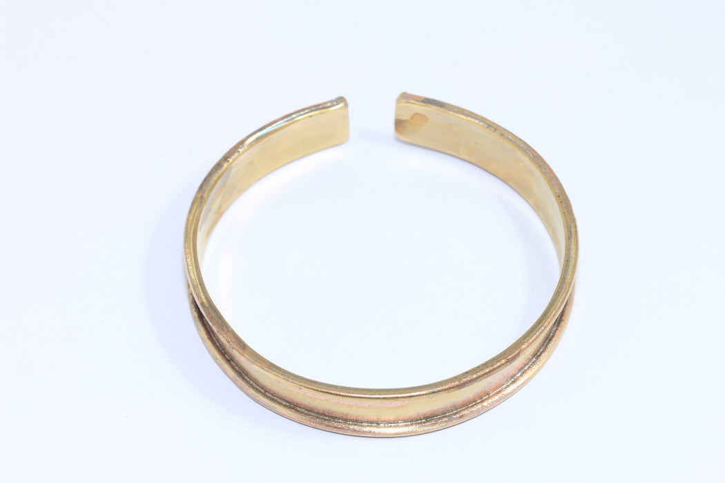 10mm Raw Brass Bracelet, Inlay Bracelet, Brass Cuff Bracelet, Channel Bracelet Bangle, CHK209-1
