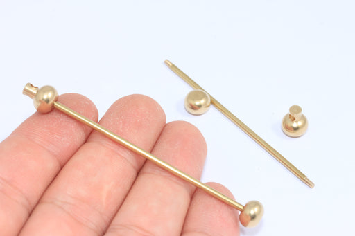  Necklace Bar With Screw Ball Charms