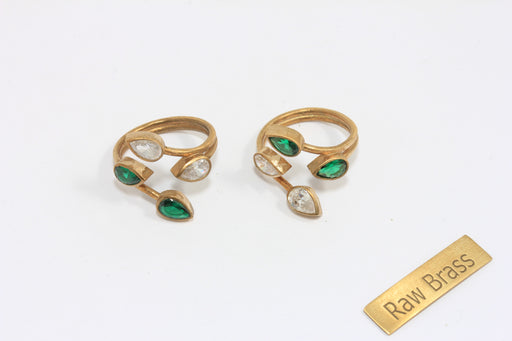 Wrapping Leaf Rings, Raw Brass Jewelry