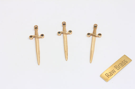 CZ Knife Pendant, Micro Pave Fairy Charms