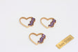  Baguette Stone Outline Heart Pendant