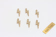 Micro Pave White Stone Lightning Bolt Charm, CZ Thunder Pendant