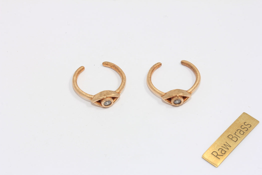  CZ White Stone Evil Eye Ring