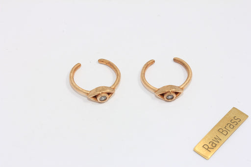  CZ White Stone Evil Eye Ring