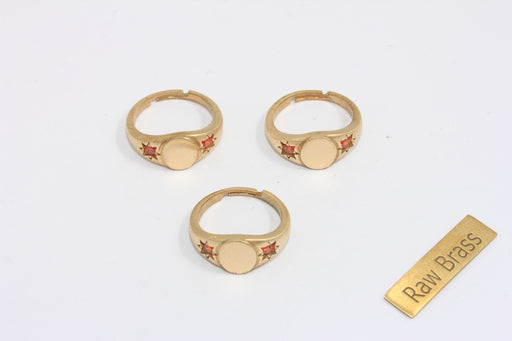 CZ Red Stone Color North Star Stacking Rings