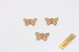 Micro Pave Light Pink Stone Butterfly, CZ Bracelet Charms