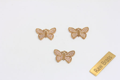 Micro Pave Light Pink Stone Butterfly, CZ Bracelet Charms
